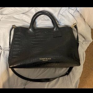 Teddy Blake Bella Croco 12” in Black/Red suede interior (small-medium)